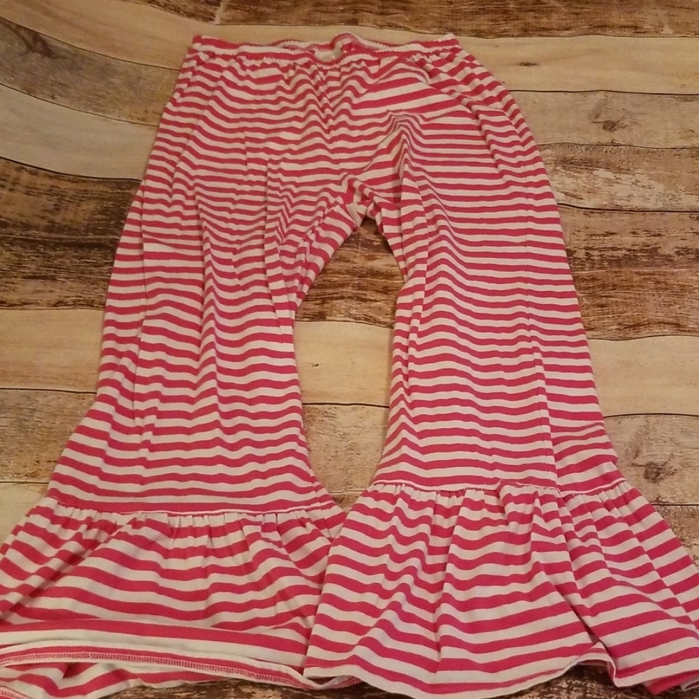 Hot Pink striped flare pants